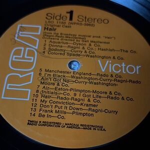 Original 1968 HAIR Soundtrack Stereo LP RCA LSO 1150 Play Broadway